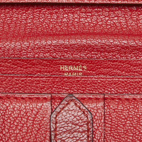 HERMES Red Leather Wallet - Picture 9 of 12